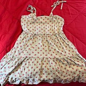 Mint green with strawberries.